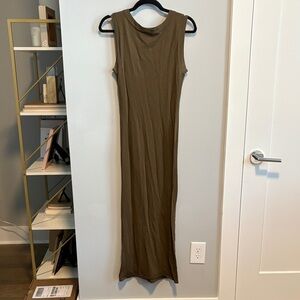 Zara Olive Green Sleeveless Maxi Dress